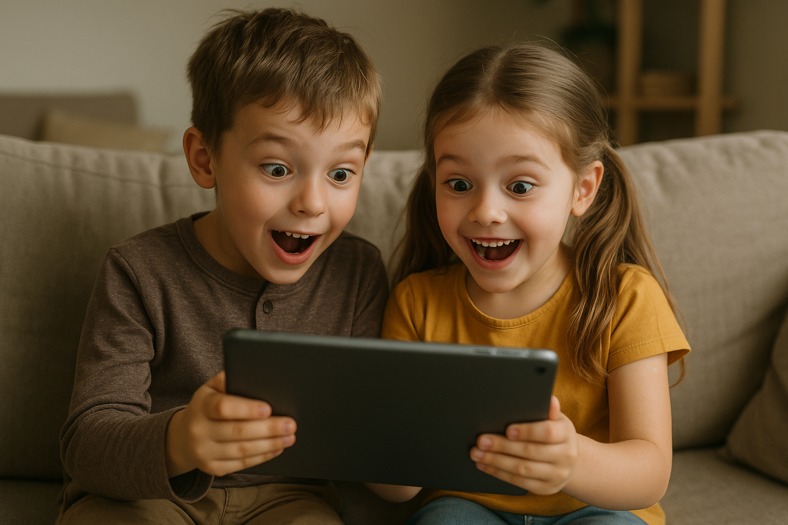 дети с планшетом